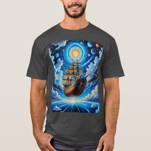 Celestial Space Pirate Ship T - Shirt