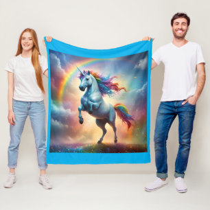 Celestial Spectrum: Der Regenbogen Einhornbogen Fleecedecke