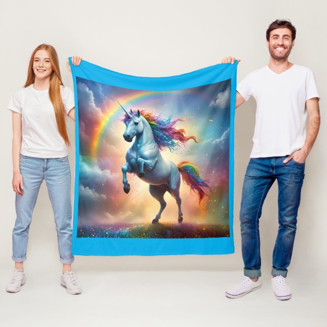 Celestial Spectrum: Der Regenbogen Einhornbogen Fleecedecke (Beispiel)