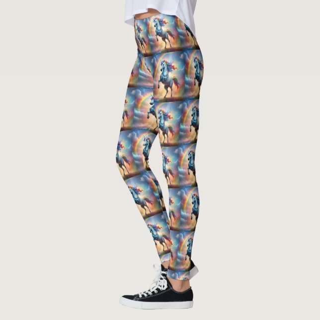 Celestial Spectrum: Der Regenbogen Einhornbogen Leggings (Links)