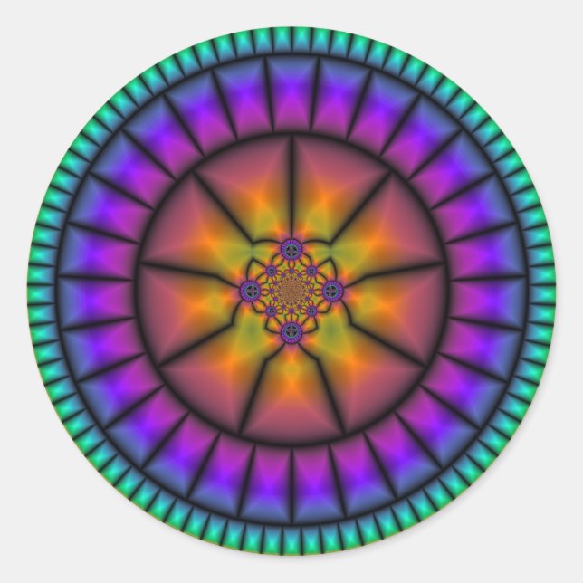 Celestial Sphere Mosaic Runder Aufkleber (Vorderseite)