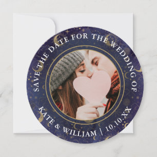 Celestial Spiritual Gold Stars Moon Stars Hochzeit Save The Date