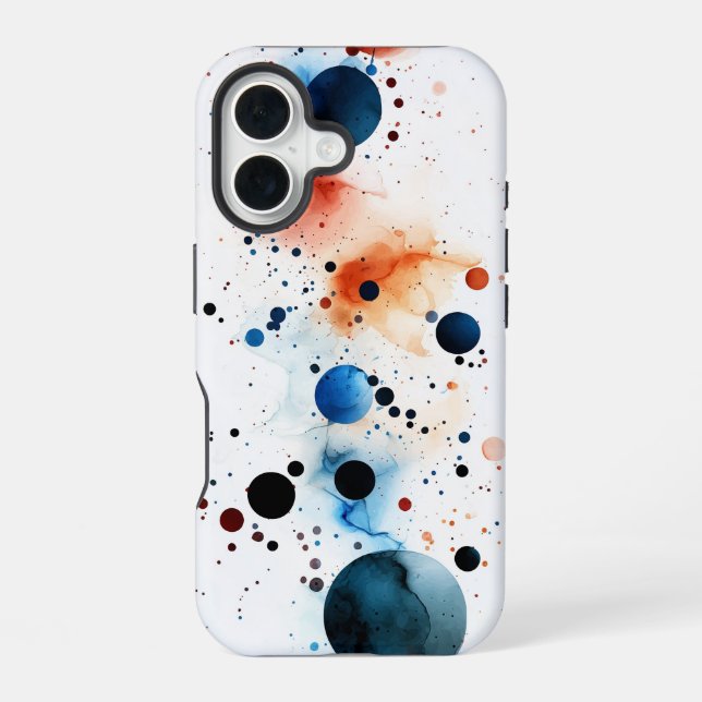 Celestial Splash" - Abstrakter Fall für Wasserfarb iPhone 16 Hülle (Rückseite)