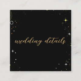 Celestial Star Dust Black QR Code Hochzeit Begleitkarte