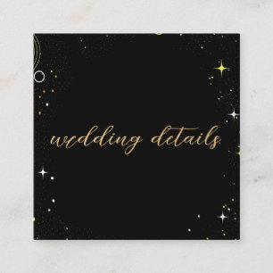Celestial Star Dust Black QR Code Hochzeit Begleitkarte