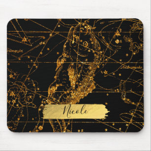 Celestial Star Map Astrologisches Gold Fische Fisc Mousepad