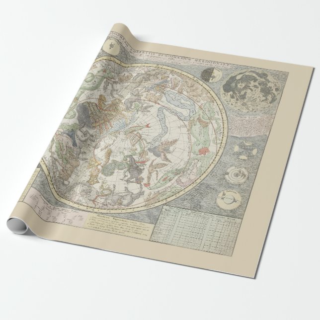 Celestial Star Map Zodiac Constellation I Geschenkpapier (Ungerollt)