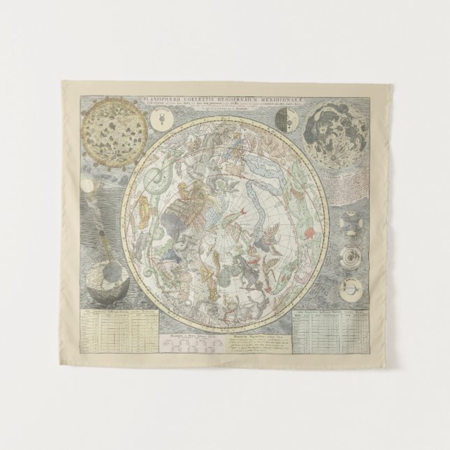 Celestial Star Map Zodiac Constellation I Wandteppich (Vorderseite (Horizontal))