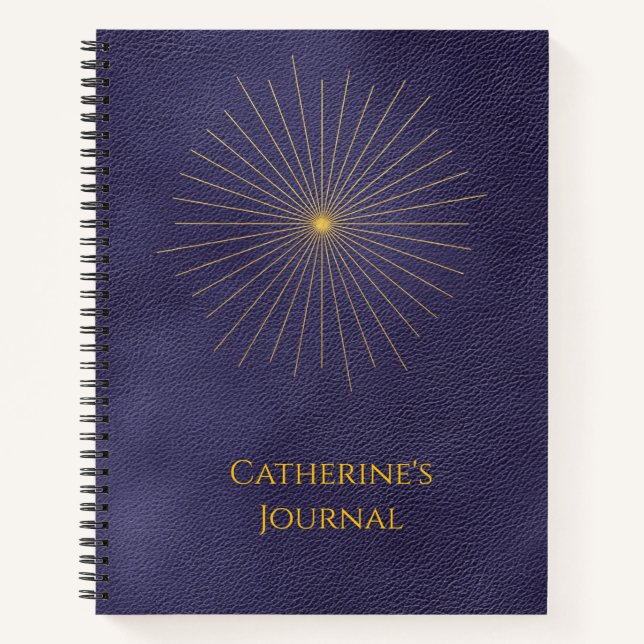 Celestial Starburst Blue Personalized Journal Notizbuch (Vorderseite)