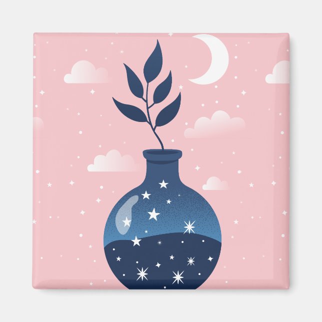 Celestial Starry Night Blossom Magnet (Vorne)