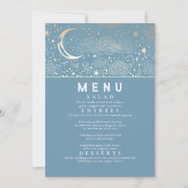 Celestial Starry Night Moon Wedding Menu Einladung
