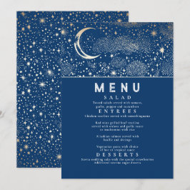 Celestial Starry Night Moon Wedding Menu Einladung
