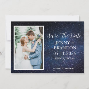 Celestial Starry Night Sky Galaxy Foto Romantisch Save The Date