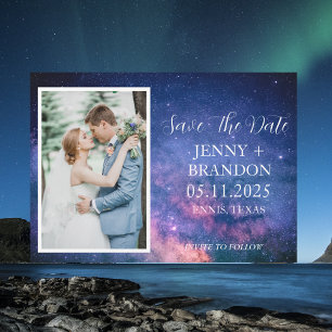 Celestial Starry Night Sky Galaxy Foto Romantisch Save The Date