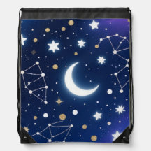 Celestial Starry Night Sky Moon & Co