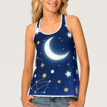 Celestial Starry Night Sky Moon & Co