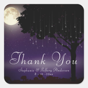 Celestial Starry Night String Lights Vielen Dank Quadratischer Aufkleber