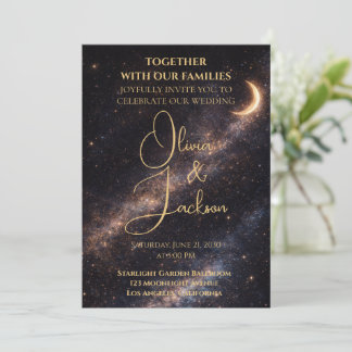 Celestial Starry Night Wedding Invitation Einladung