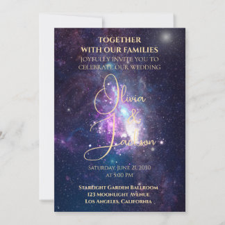 Celestial Starry Night Wedding Invitation Einladung