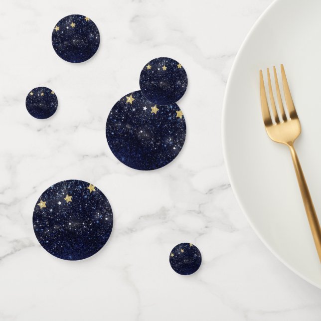 Celestial Starry Under the Stars Gold Blue Party Konfetti (Gruppe)