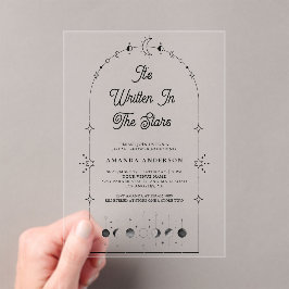 Celestial Stars Black Moon Bridal Shower Acryleinladungen