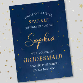 Celestial Stars Elegant Marine Bridesmaid Vorschla Mitteilungskarte