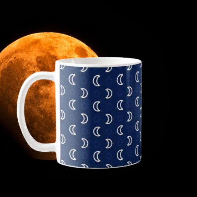 Celestial Stars & Moon Classic Mug – Navy Blue Kaffeetasse (Von Creator hochgeladen)