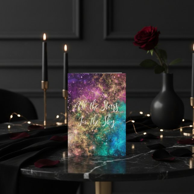 Celestial Stars Personalisiert Valentinstag Card Feiertagskarte (Von Creator hochgeladen)