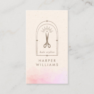 Celestial Stars Tarot Hair Stylist Salon QR Code Visitenkarte