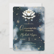 Celestial Stars White Lotus Sky Quinceanera