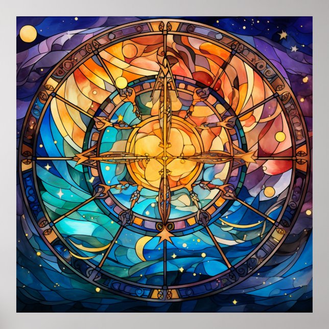 Celestial Stected Glass Art Poster (Vorne)