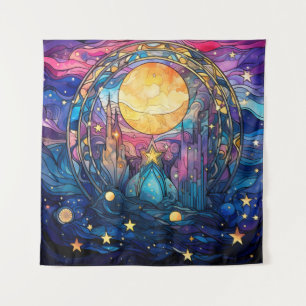 Celestial Stected Glass Art Tapesty Wandteppich