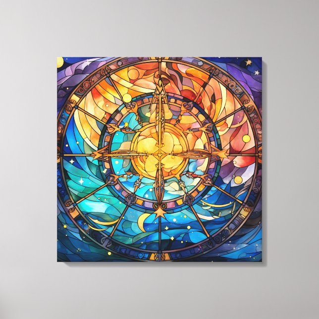 Celestial Stected Glass Leinwand Art (Vorderseite)