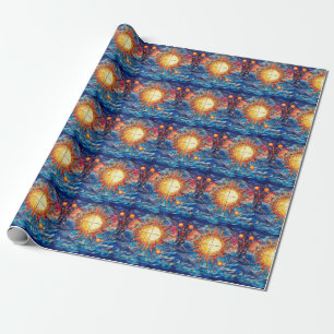 Celestial Stected Glass Wrapping Paper Geschenkpapier