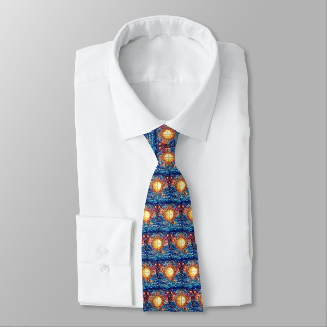 Celestial Stined Glass Neck Tie Krawatte (Gebunden)