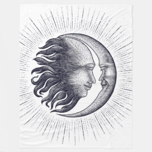 Celestial Sun and Moon Fleecedecke