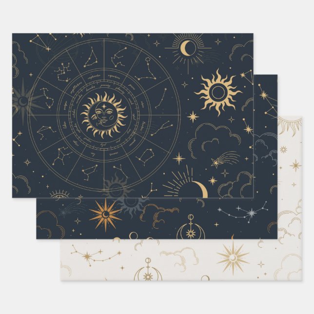Celestial Sun and Moon Geschenkpapier Set (Set)