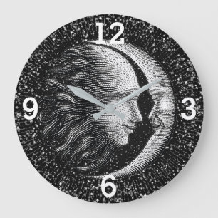 Celestial Sun and Moon Große Wanduhr