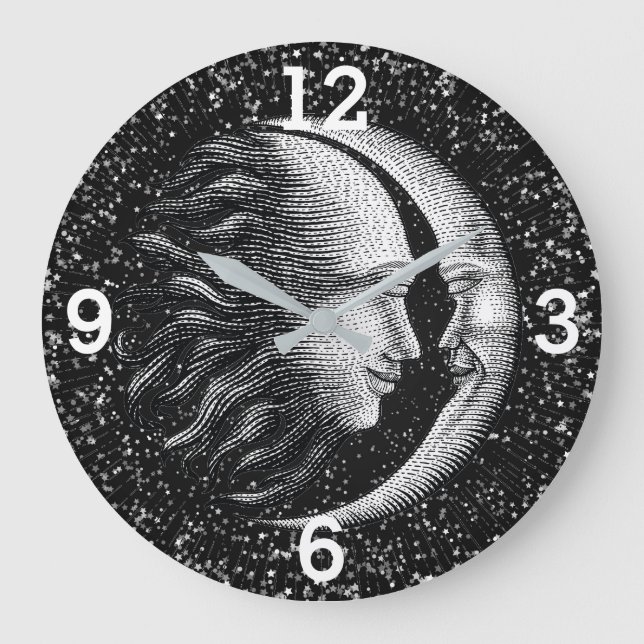 Celestial Sun and Moon Große Wanduhr (Vorderseite)