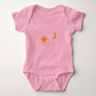 Celestial Sun and Moon Horizon Minimalist Art Baby Strampler