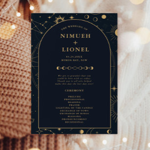 Celestial Sun and Moon Wedding Zeremony Program