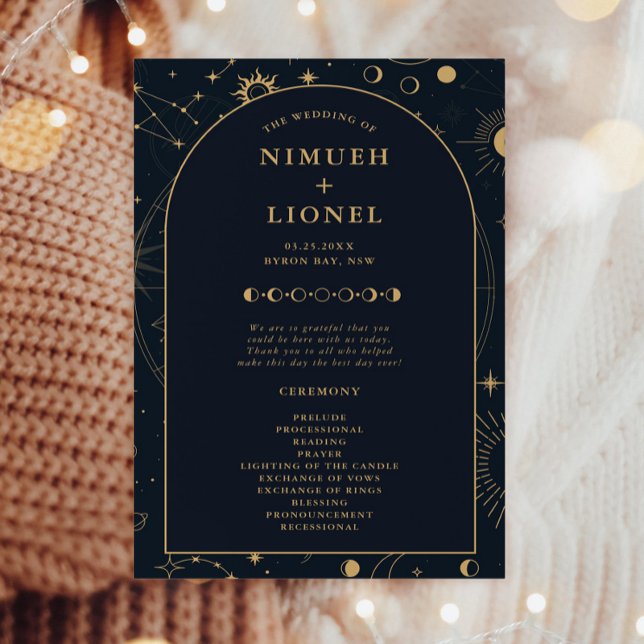 Celestial Sun and Moon Wedding Zeremony Program (Von Creator hochgeladen)