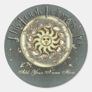 Celestial Sun Buchzeichen Stickers