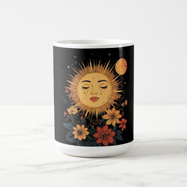 Celestial Sun Goddess mit floralen Blüten Kaffeetasse (Mittel)