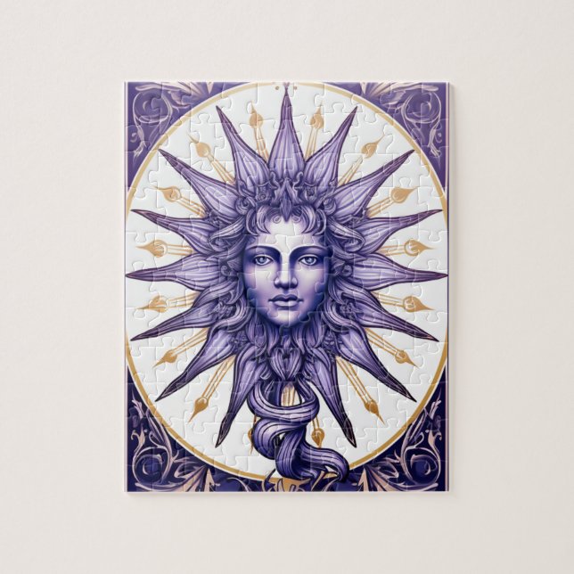 Celestial Sun Goddess Purple & White Mystical Puzzle (Vertikal)