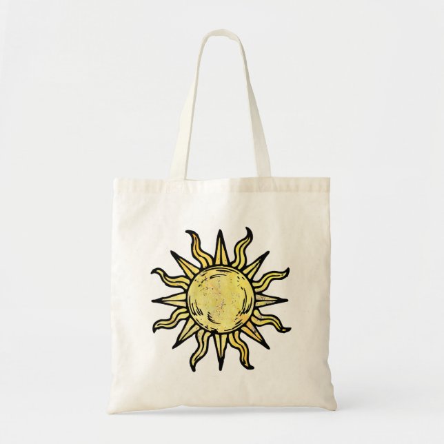 Celestial Sun Hexe Tote Bag Tragetasche (Vorne)