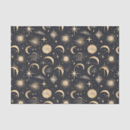 Celestial Sun Moon and Stars Night Sky Seidenpapier