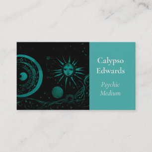 Celestial Sun Moon Black Astronomie Tarot Psychisc Visitenkarte