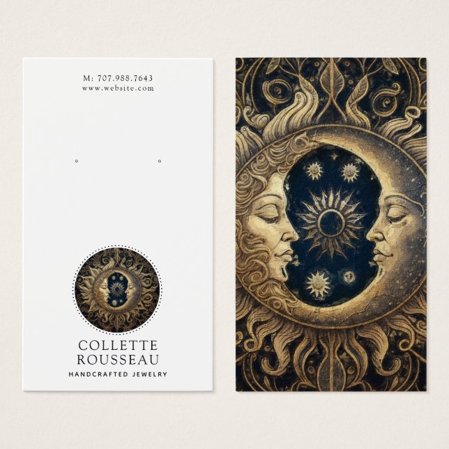 Celestial Sun Moon Earring Juwelier Display (Vorne & Hinten)