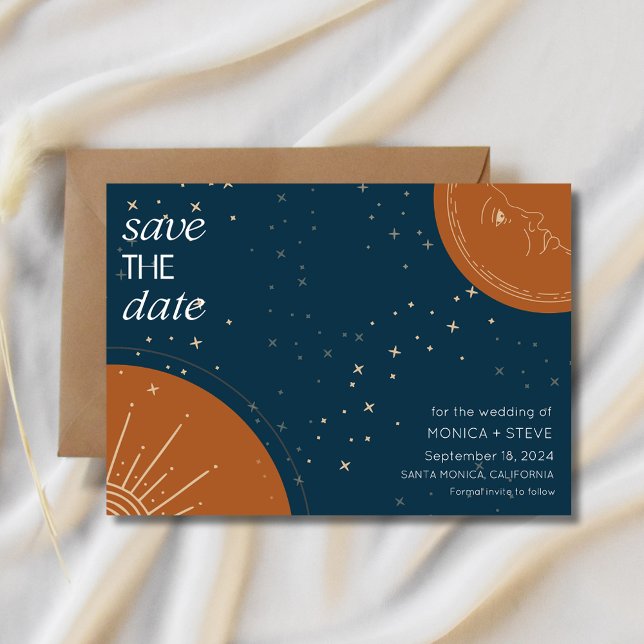Celestial Sun Moon Foto Wedding Save The Date (Celestial Sun Moon Photo Wedding Save The Date)